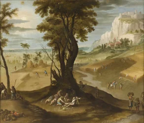 Juli och augusti från Los doce meses del año (Årets tolv månader), 1650-99